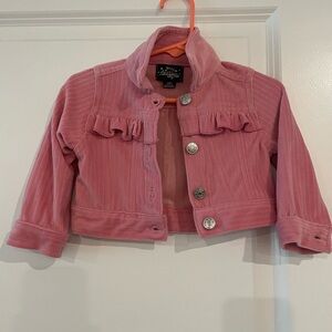 Pink Ruffle Velour Jacket